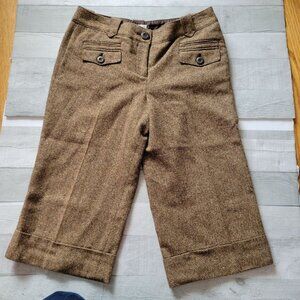 LOFT Petites Ann Taylor Wool Blend Herringbone Cropped Pants 8P